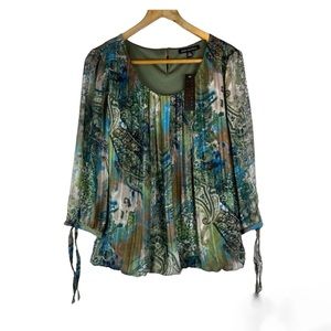 Sara Michelle colorful panted looked print blouse size XL